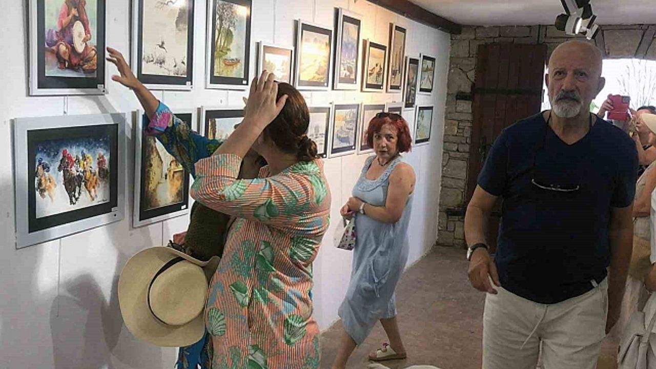 Datça''da Kıbrıs gazisinden suluboya resim sergisi