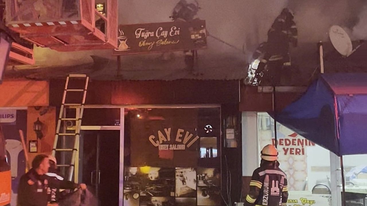Erzurum''da çay ocağında çıkan yangın korkuttu