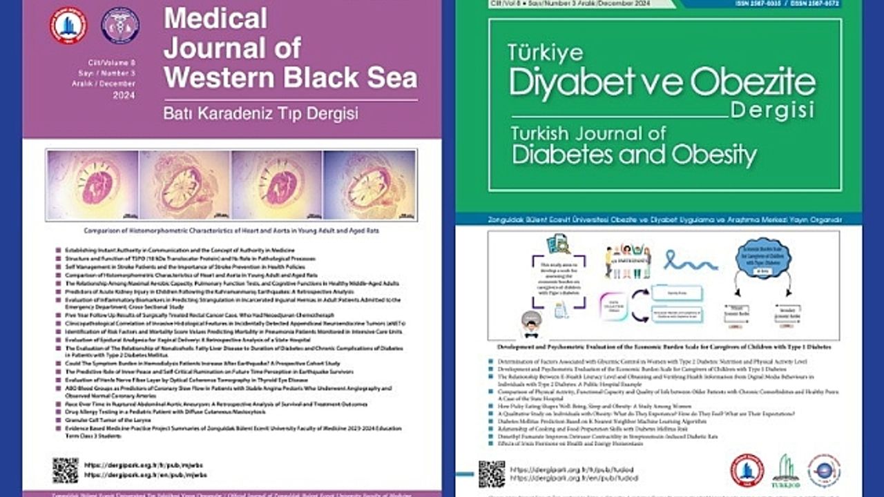 BEUN Batı Karadeniz Tıp Dergisi ile Türkiye Diyabet ve Obezite Dergisi''nin yeni sayıları yayımlandı