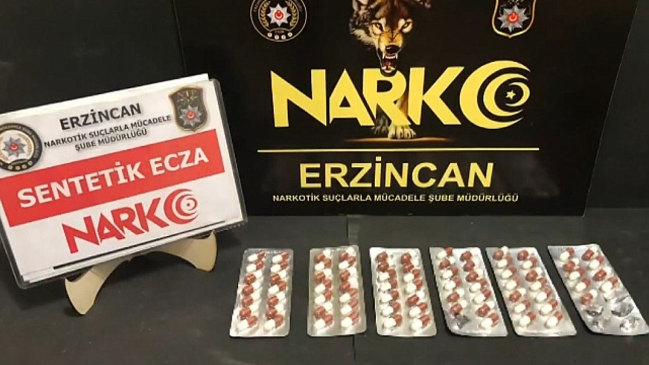 Erzincan''da 78 adet sentetik ecza maddesi ele geçirildi