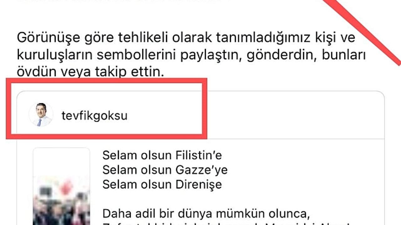 İsrail''in zulmüne sessiz kalan Instagram''dan Tevfik Göksu''nun Filistin paylaşımına sansür