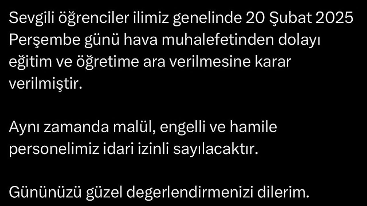 Elazığ''da eğitime ara verildi