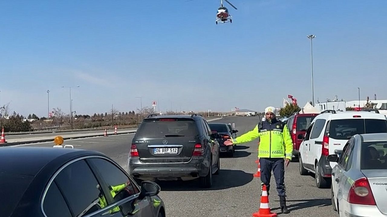 Gaziantep''te cayrokopter destekli denetimlerde 5 araç trafikten men edildi