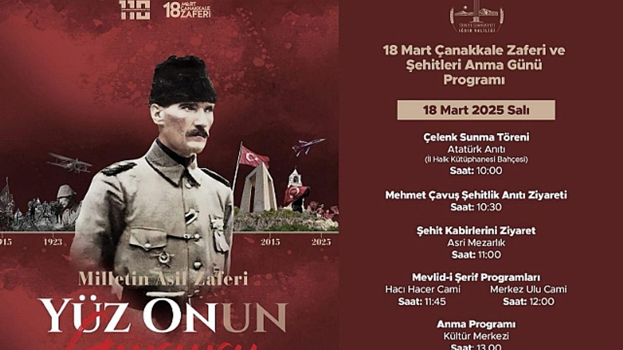 Iğdır"da 18 Mart Çanakkale Zaferi"nin 110. Yıldönümü Anılacak
