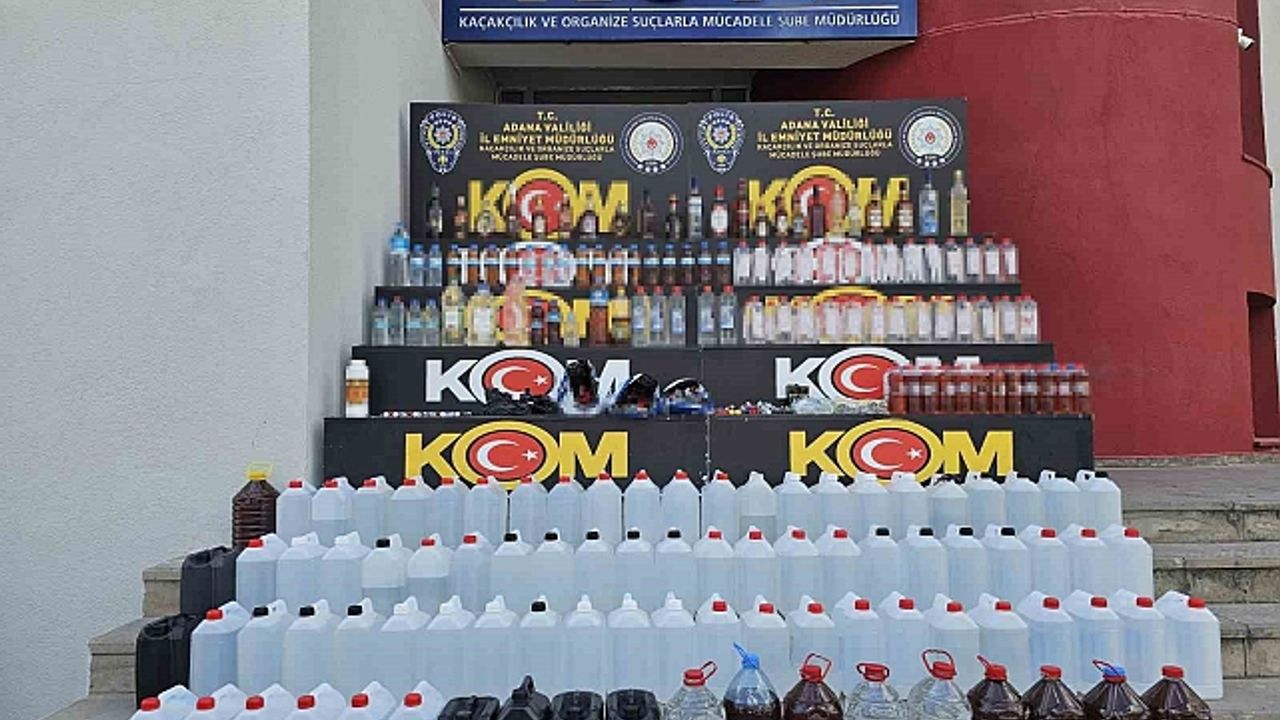 Adana''da 660 litre sahte içki ele geçirildi: 9 gözaltı