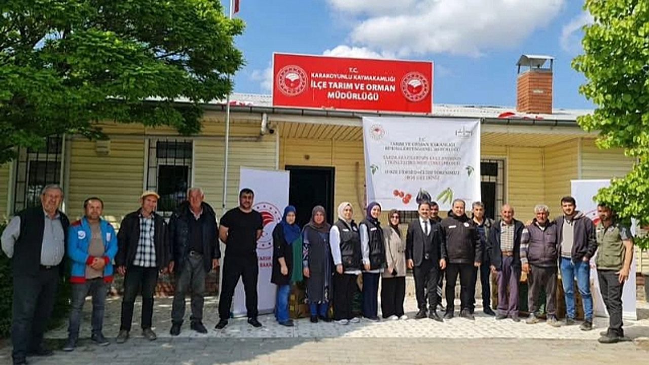 Karakoyunlu"da Çiftçilere Domates ve Patlıcan Fidesi Desteği