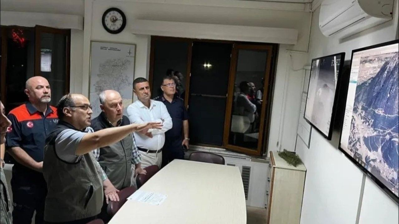Vali Coşkun yangın bölgesinde incelemelerde bulundu