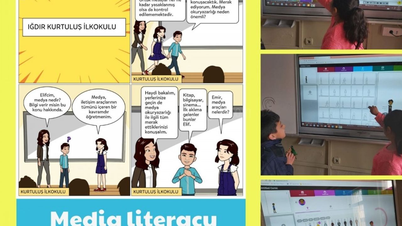 Kurtuluş ilkokulundan   Medya Okuryazarlığı Karikatür Çalışması