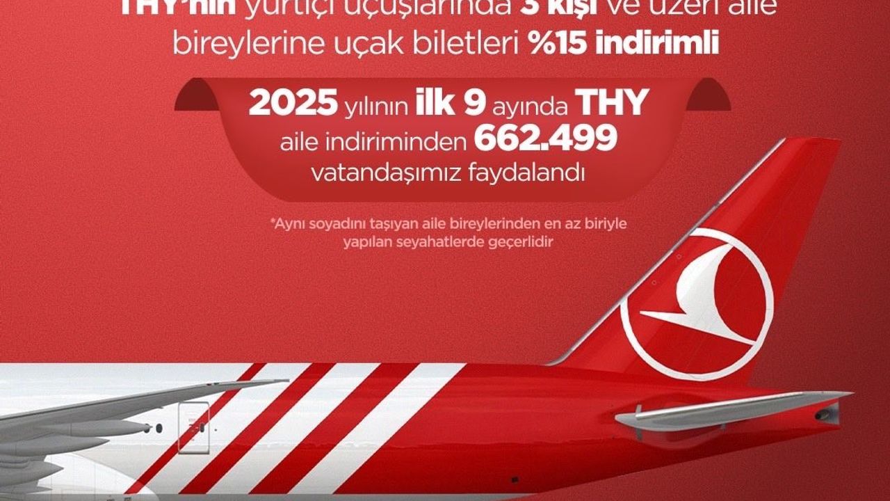 Aile Yılı’nda 662 bin kişi THY’nin yüzde 15 indirimli uçuş fırsatından yararlandı