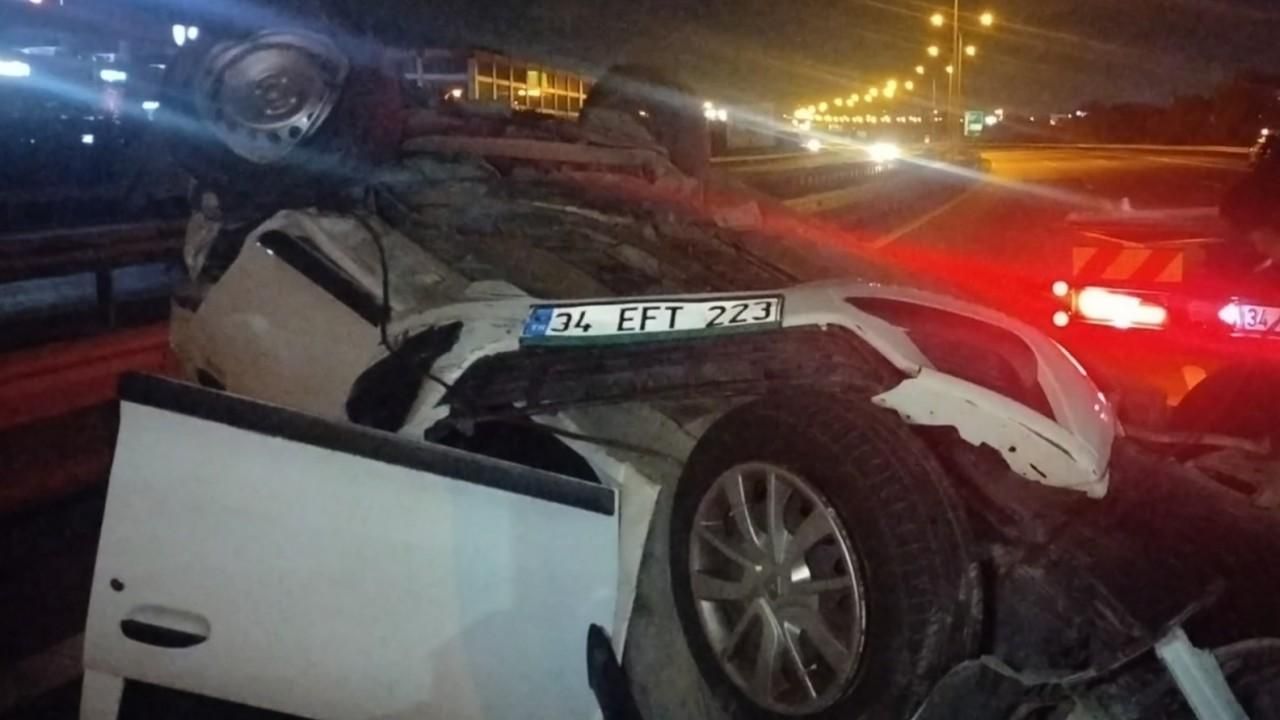 Arkadan çarptığı otomobil takla attı: 4 yaralı