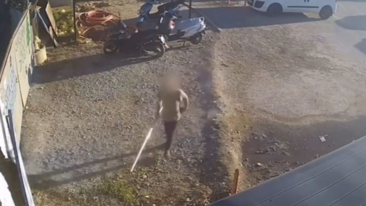 Güvenlik kamerasına borulu müdahale