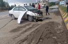 Hasköy'de hafriyat kamyonu ile otomobil çarpıştı: 1 yaralı