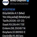 4.1 Büyüklüğünde deprem