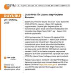 Lisans başvuruları başladı