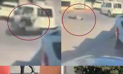 Kaza anı kamerada: Aracın çarptığı motosikletli savruldu