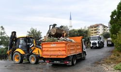 Kuşadası’nda metruk binanın çevresindeki atıklar temizlendi