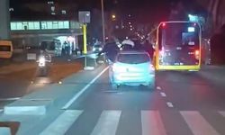 Arnavutköy’de araç üstünde tehlikeli yolculuk kamerada