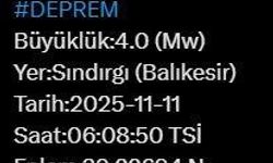 Balıkesir’de 4 büyüklüğünde deprem
