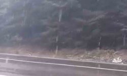 Bolu’nun yükseklerinde kar yağışı