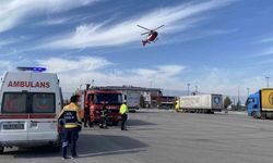 Helikopter ambulans, motosiklet kazasında ağır yaralanan çocuk için havalandı