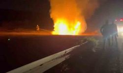 Otomobil alev topuna döndü, o anlar kamerada