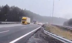 Sürücüler Dikkat! TEM’in Bolu geçişinde kar başladı