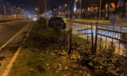 Malatya’da Köpeğe çarpmamak için manevra yapan sürücü refüje çıktı