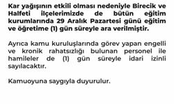 Okullar tatil edildi