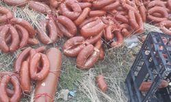 Yüzlerce kilo et ürünü boş araziye atıldı