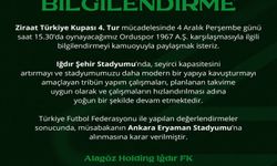 Iğdır FK, Ziraat Türkiye Kupası Maçını Ankara’da Oynayacak