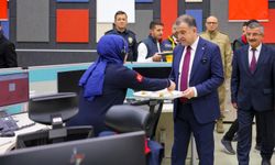 Bayburt'ta 112 Acil Çağrı Merkezi personelinin yeni yılı kutlandı