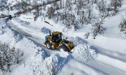Bin 500 metre rakımda yollar kardan temizleniyor