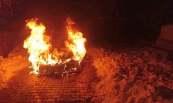 Seyir halindeki araç alev topuna döndü