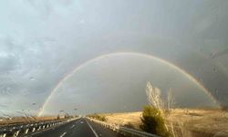 Tavşanlı'da yağmur sonrası gökkuşağı görsel şölen