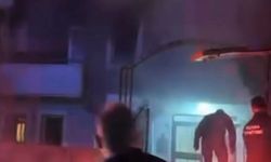 Apartman dairesi alev alev yandı