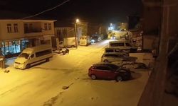 Çelikhan ilçesinde kar yağışı