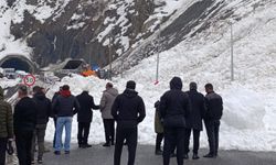 Kara yoluna çığ düştü