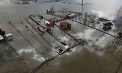 Taşkının izleri havadan görüntülendi