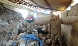 Ahır çöktü, 40 hayvan telef oldu