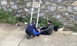 Dereye düşen adamı ekipler kurtardı