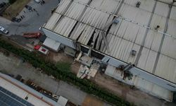 Patlamanın yaşandığı fabrika havadan görüntülendi