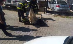 Seyir halindeki elektrikli bisikletin pili patladı, sürücü yaralandı