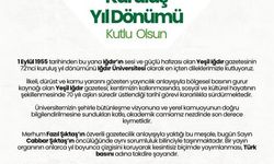 Iğdır Üniversitesi’nden Yeşil Iğdır Gazetesi’ne 72. Yıl Tebriği