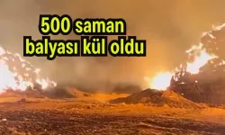 Erzurum'da korkutan yangın: 500 saman balyası kül oldu