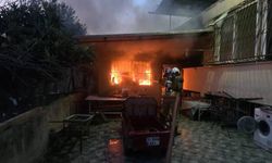 Evden alevler yükseldi