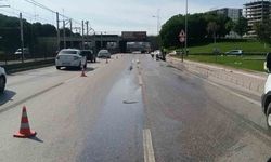 Yola dökülen kimyasal madde paniğe sebep oldu, trafik kilitlendi