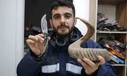 Boynuzlar bıçak sapına dönüştü, 25 santimlik bıçağı ilgi odağı oldu