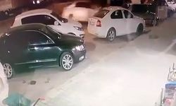 Direksiyonu kilitlenen aracın kaza anı kamerada
