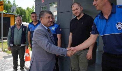 Bayram mesaisindeki zabıta ekiplerine ziyaret