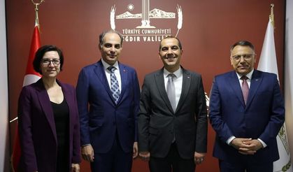 Iğdır Üniversitesi Rektörü Prof. Dr. Ekrem Gürel ve KEYVAN Havacılık Heyetinden Vali Taşolar’a Ziyaret